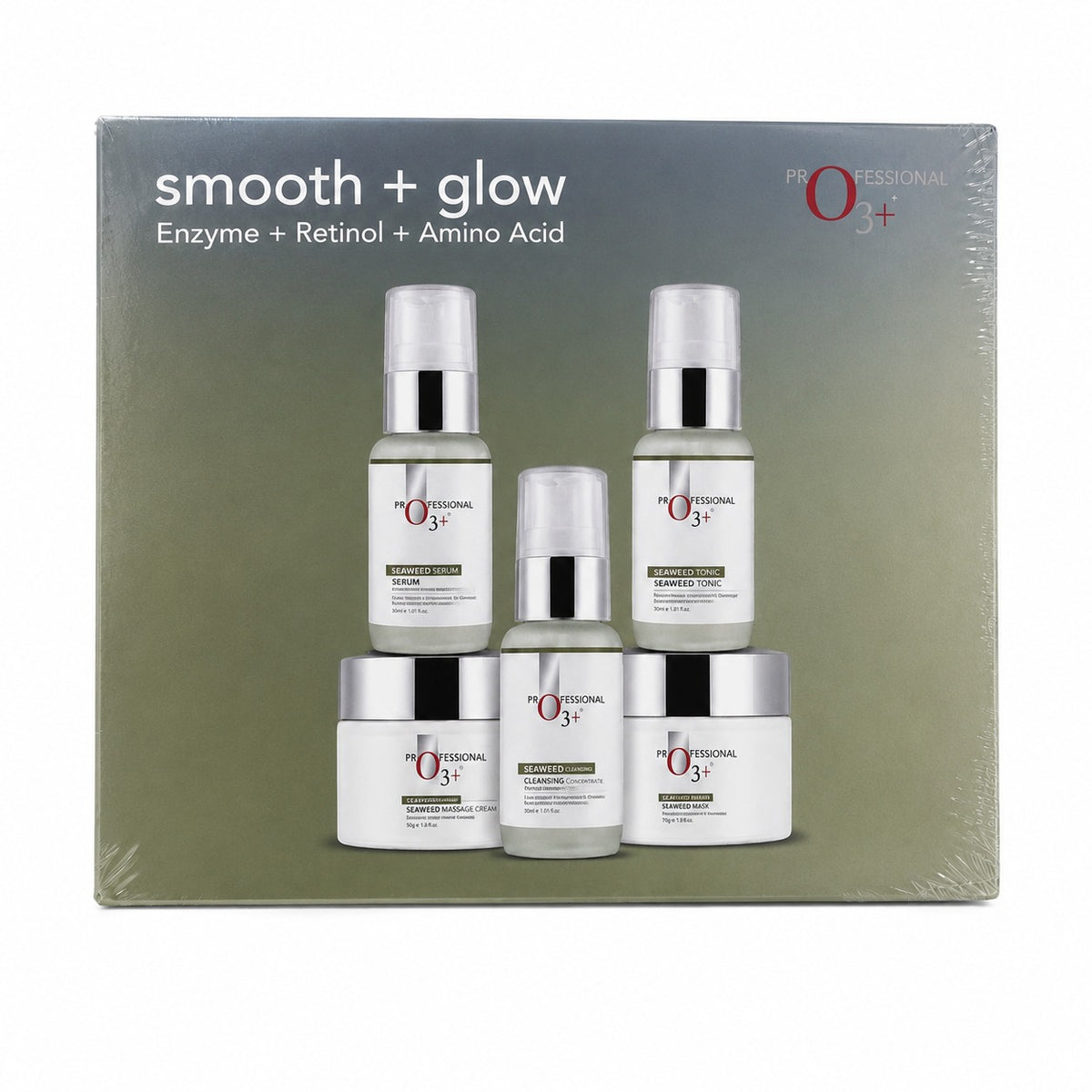 O3+ Professional Smooth + Glow Seaweed Facial Kit for Oily & Acne-Prone Skin 250ml