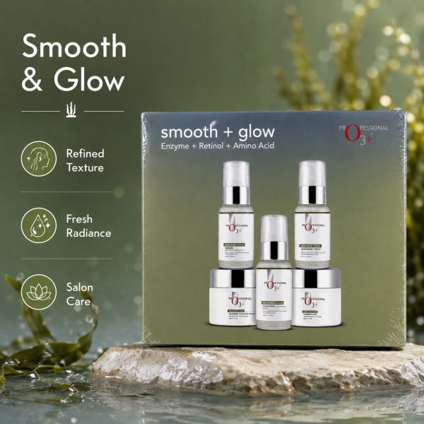 O3+ Professional Smooth + Glow Seaweed Facial Kit for Oily & Acne-Prone Skin 250ml