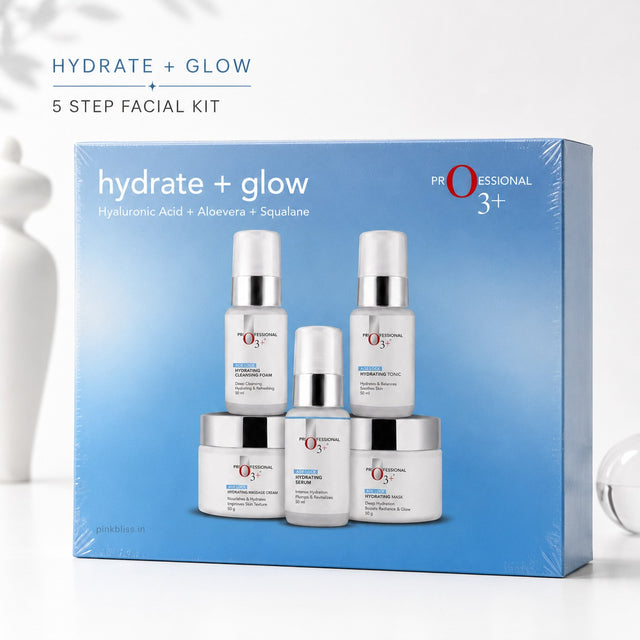 O3+ Professional Hydrate + Glow Facial Kit for Tan & Pigmented Skin Radiance Shine 980g