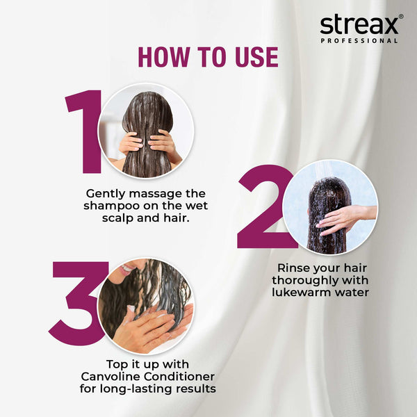 Streax Professional Canvoline Straightening Post Care Shampoo Sulphate & Paraben Free 300ml