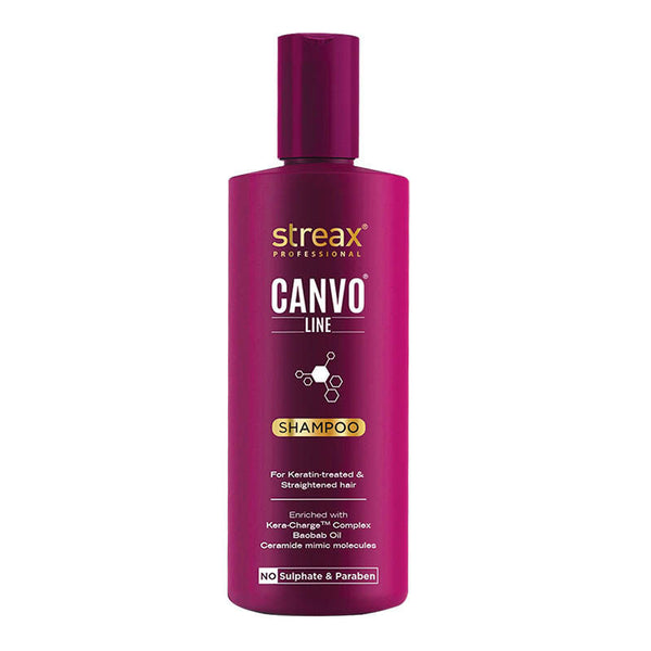 Streax Professional Canvoline Straightening Post Care Shampoo Sulphate & Paraben Free 300ml