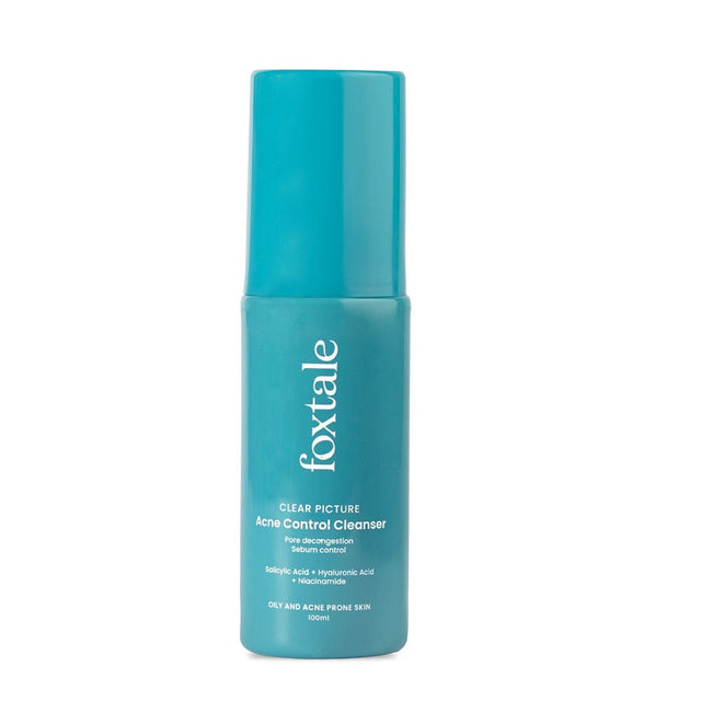 Foxtale Acne Control Cleanser 100ml | Salicylic Acid & Niacinamide Face Wash for Acne, Oil Control & Clear Skin