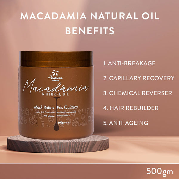 Floractive Profissional W One Macadamia Natural Oil Mask Botox 500g | Hair Reconstructor & Chemical Damage Repair Treatment