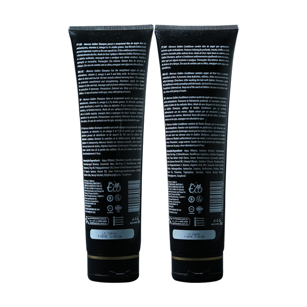 Floractive Profissional Marroco Golden Shampoo & Conditioner 300ml Each | Hydrating Hair Care for Dry, Damaged & Chemically Treated Hair