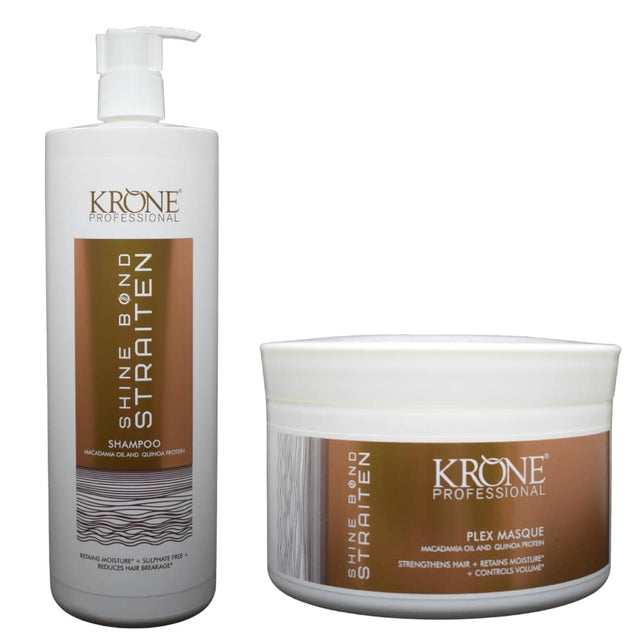 Krone Professional Shine Bond Sulphate-Free Shampoo & Hair Masque Combo For Smooth, Frizz-Free Hair (1000ml + 500ml)