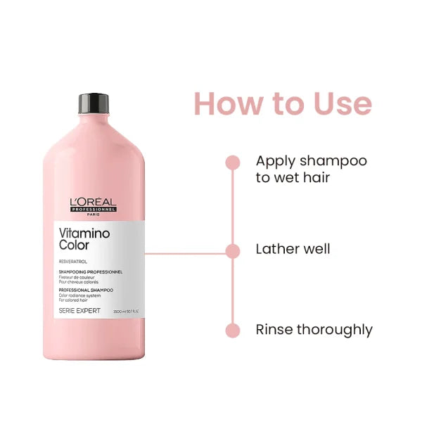 L'Oréal Professionnel Serie Expert Vitamino Color Resveratrol Shampoo 1.5L for Colour-Treated Hair
