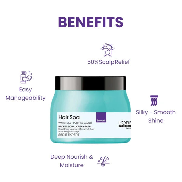 L'Oréal Professionnel Hair Spa Smoothing Creambath for Frizzy Hair 490g