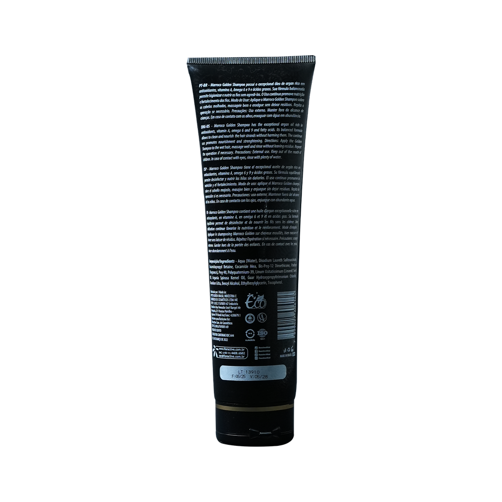 Floractive Profissional Marroco Golden Shampoo 300ml | Hydrating Shampoo for Dry, Damaged & Chemically Treated Hair