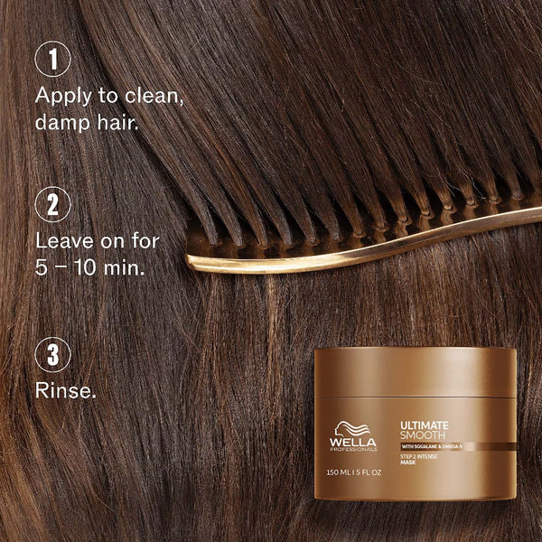 Wella Professionals Ultimate Smooth Hair Mask With Squalane & Omega-9 For Dry, Dull & Frizzy Hair 150ml