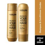 Luxliss Professional Keratin Daily Care Conditioner 200ml & Shampoo 250ml - Gold edition