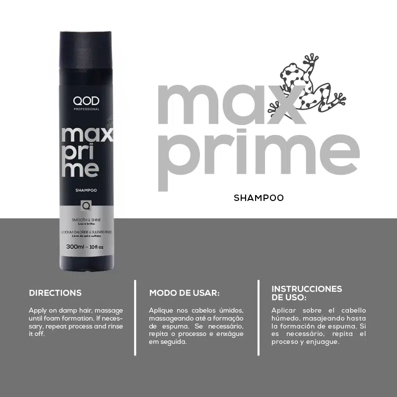 QOD Professional Max Prime After Treatment Shampoo 300ml - Image 4