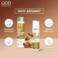 QOD Professional Argan Shampoo and Conditioner 300ml Each (Sulfate Free)
