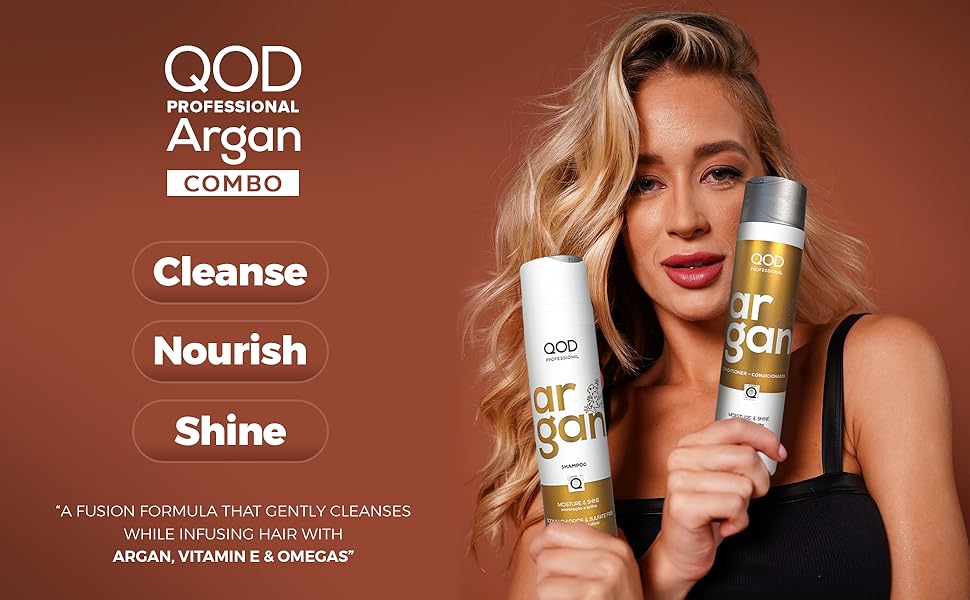 QOD Professional Argan Shampoo and Conditioner 300ml | Sulphate free | Sodium Chloride free
