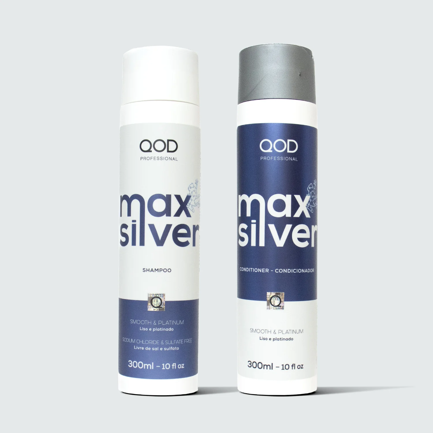 QOD Professional Max Silver Shampoo - Conditioner 300ml Combo