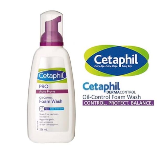 Cetaphil PRO Oil Control Foam Face Wash for Acne Oily Prone Skin 236ml 1