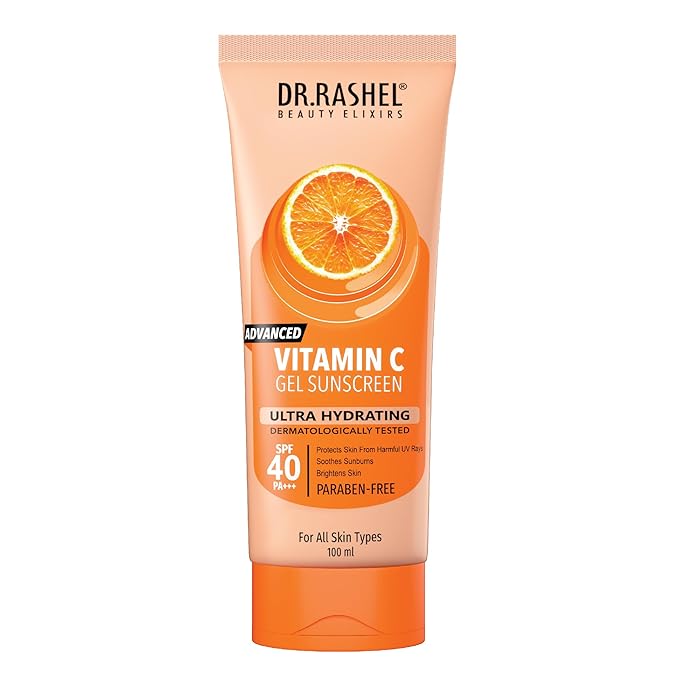 DR.RASHEL Vitamin C Sunscreen SPF 40 PA+++ Gel Ultra Hydrating Protects Your Skin From UV Rays 100ml
