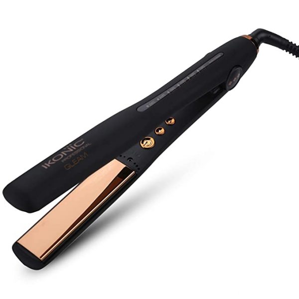 IKONIC GLEAM HAIR STRAIGHTENER WITH SUPER SLIM 1 INCH ROSE GOLD PLATES FOR LONGER THICKER HAIR