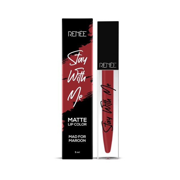 RENEE Stay With Me Matte Liquid Lipstick Mad For Maroon 5ml 6