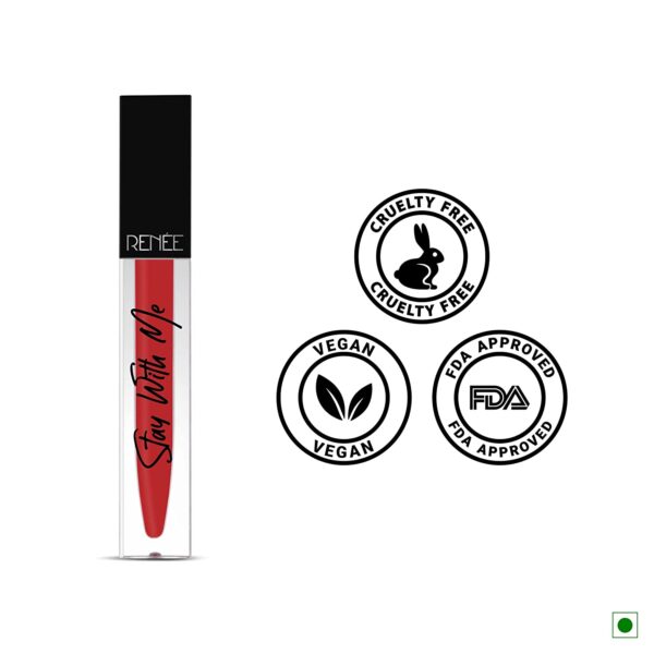 RENEE Stay With Me Matte Liquid Lipstick Rage Of Red 5ml 2