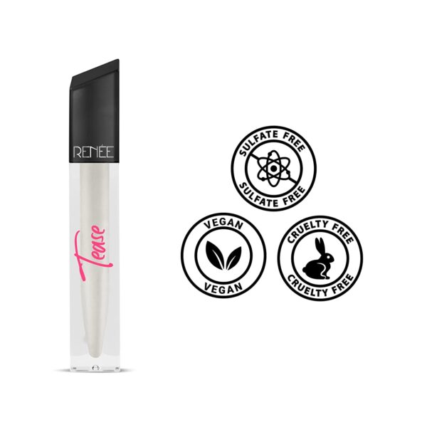 RENEE Tease Metallic Clear Lip Gloss with Plumping Effect Long Lasting Hydration Moisturization 5ml 99