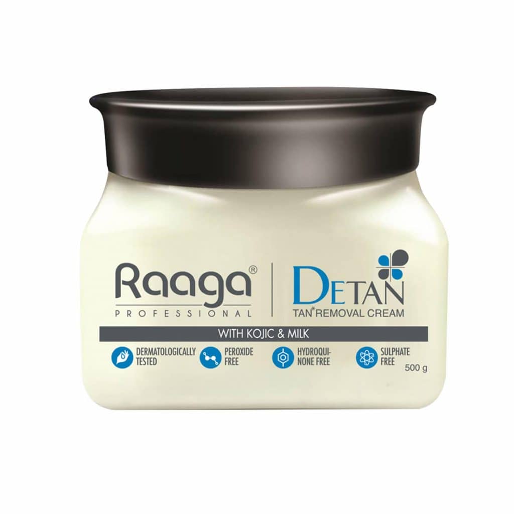 Raaga Professional De-Tan Pack with Kojic, Lactic Acid & Arbutin | Tan Removal Cream | Dermatologically Tested, Sulphate Free Face Pack- 500g