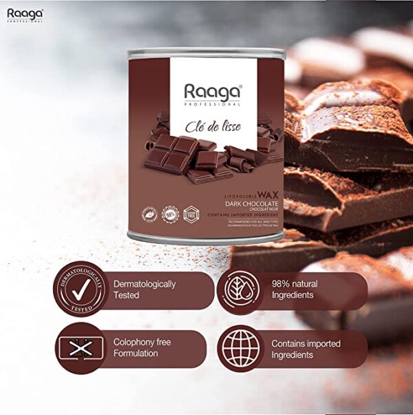 Raaga Professional Liposoluble Body Wax for Smooth Hair Removal Dark Chocolate 800 ml