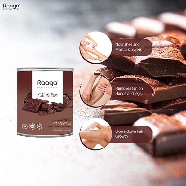 Raaga Professional Liposoluble Body Wax for Smooth Hair Removal Dark Chocolate all Skin Types 800 ml