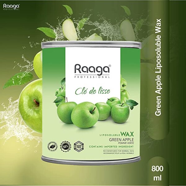 Raaga Professional Liposoluble Body Wax for Smooth Hair Removal Green Apple For all Skin Types 800 ml 1