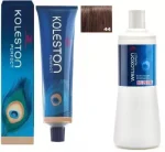 Wella Professionals Koleston me+ 44/0 (Medium Brown) Hair Color 60g + Welloxon  Creme Developer 6% 20 Vol. (New pack)
