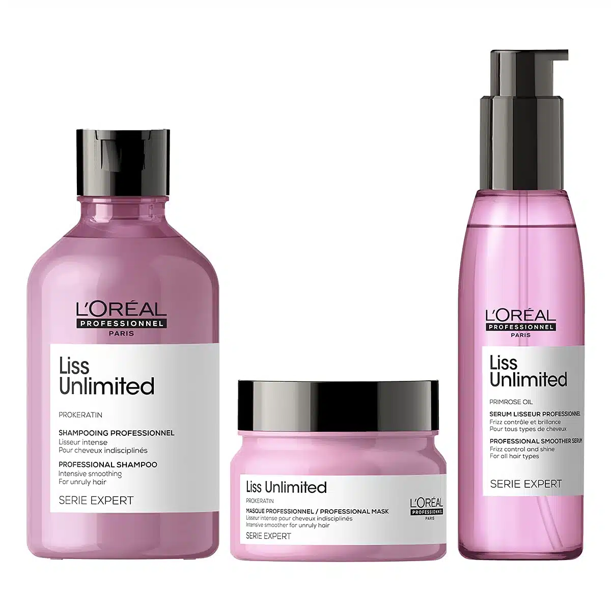 L'Oréal Professional Liss Unlimited Shampoo, mask, oil Combo (300ml, 125ml, 250ml) - Image 1