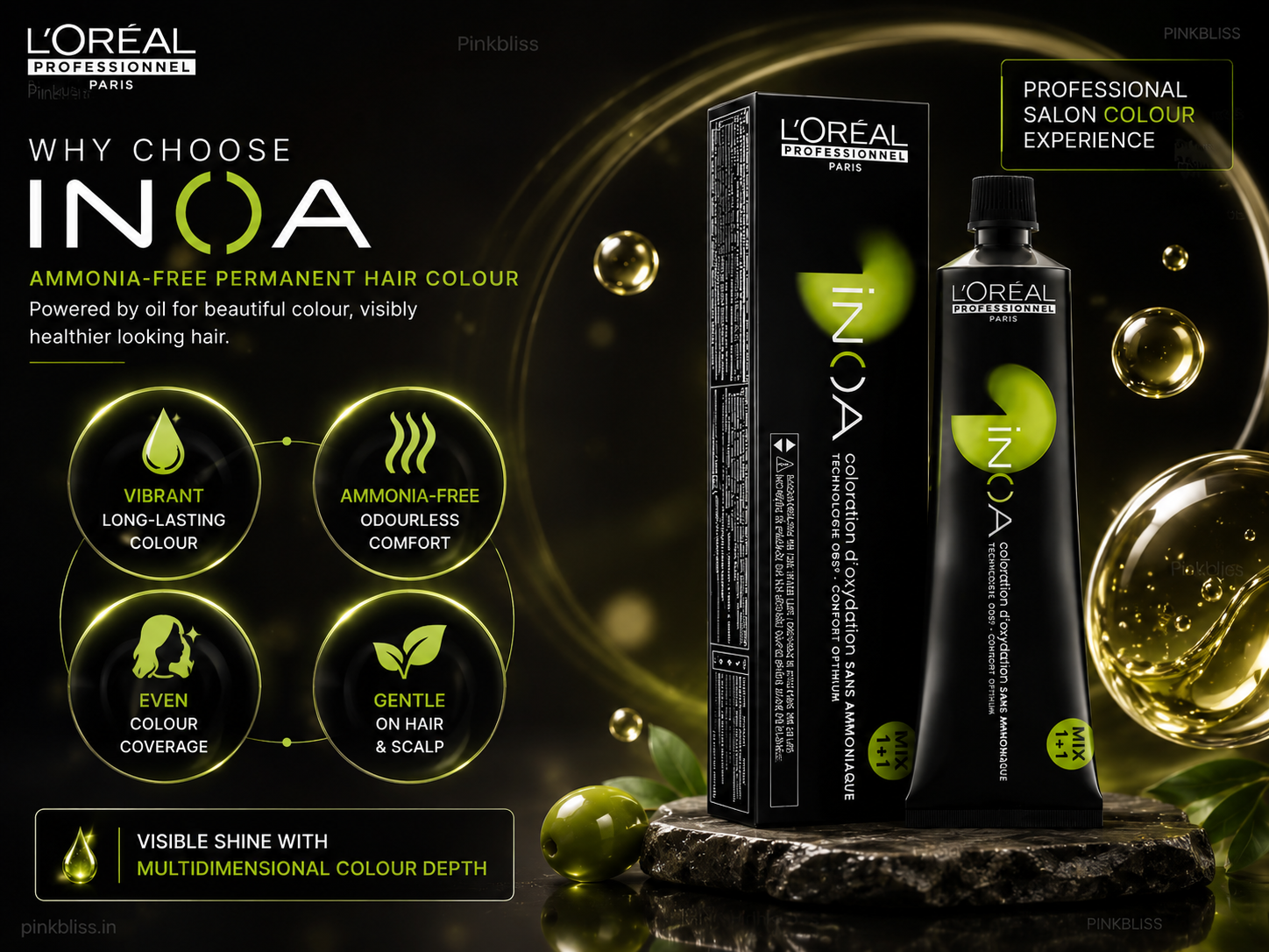 L’oreal Professionnel INOA Ammonia-free Permanent Hair Color – 4 (Natural Brown)