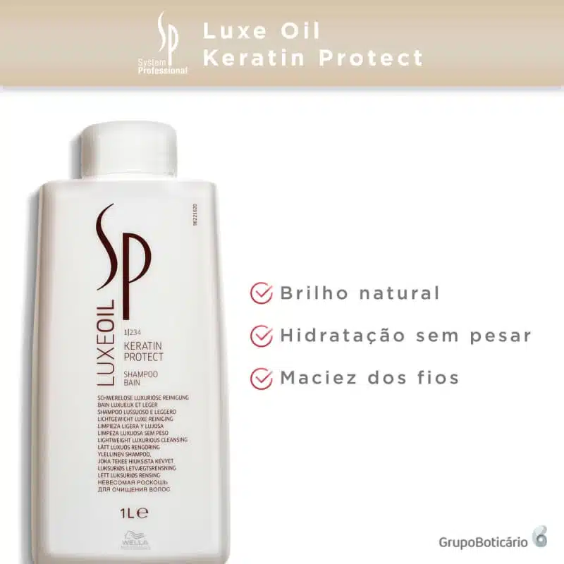 Wella Professionals Sp Luxe Oil 1/234 Keratin Protect Shampoo 1000 ml - Image 2
