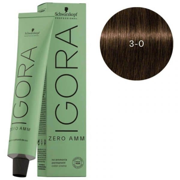 Schwarzkopf Professional IGORA Zero Ammonia Permanent Color (3-0 Dark Brown) New pack