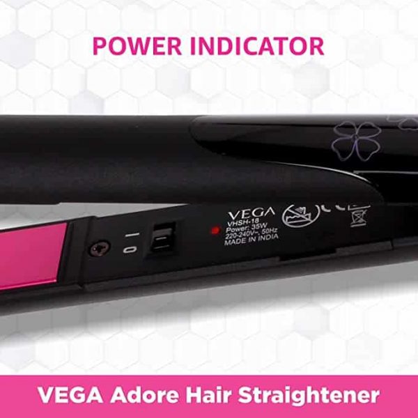 VEGA Adore Hair Straightener with Ceramic Coated Plates Quick Heat Up VHSH 18 Color May Vary