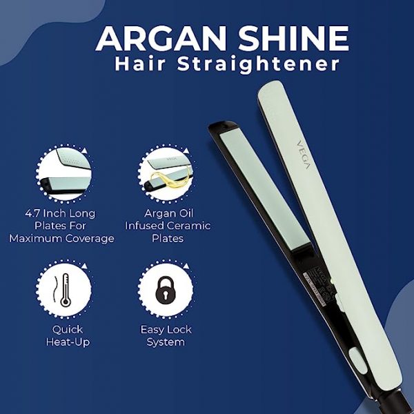 VEGA Argan Shine Hair Straightener with Argan Oil Infused 3D Floating Plates VHSH 33 2