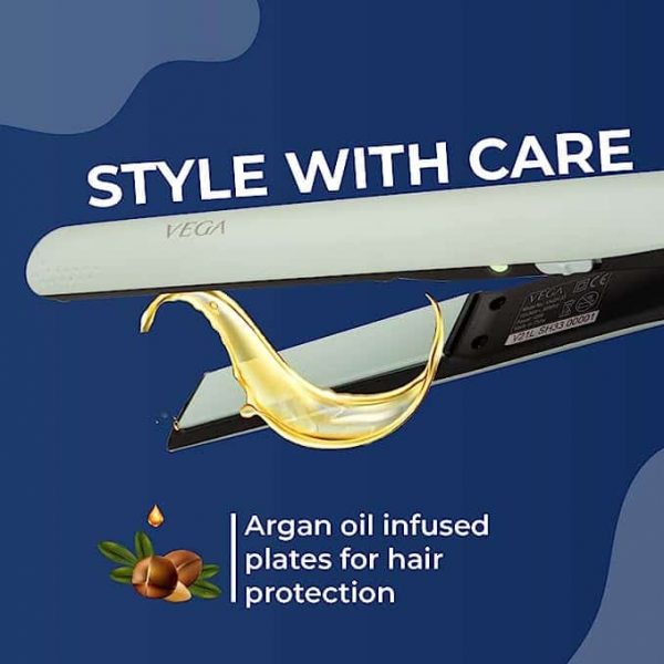 VEGA Argan Shine Hair Straightener with Argan Oil Infused 3D Floating Plates VHSH 331