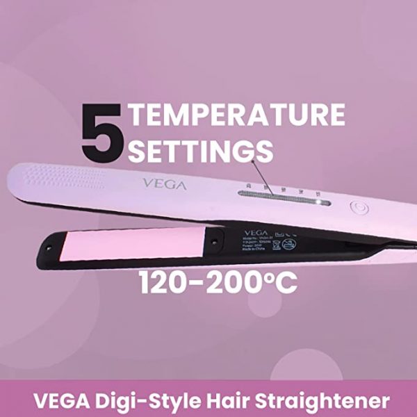 VEGA Digi Style with 5 Temperature Settings Quick Heat Up Hair Straightener Light Purple VHSH 31 3