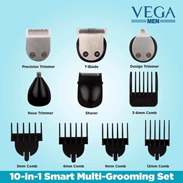 VEGA Men 10 in 1 Multi Grooming Set with Beard Hair Trimmer Nose Trimmer Body Groomer And Shaver VHTH 23 1
