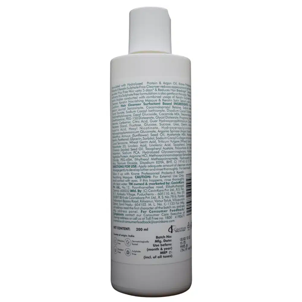 Krone Professional Proboto-X Keratin Cleanser And Nourishing masque Combo 200ml (Sulphate-Free) - Image 4