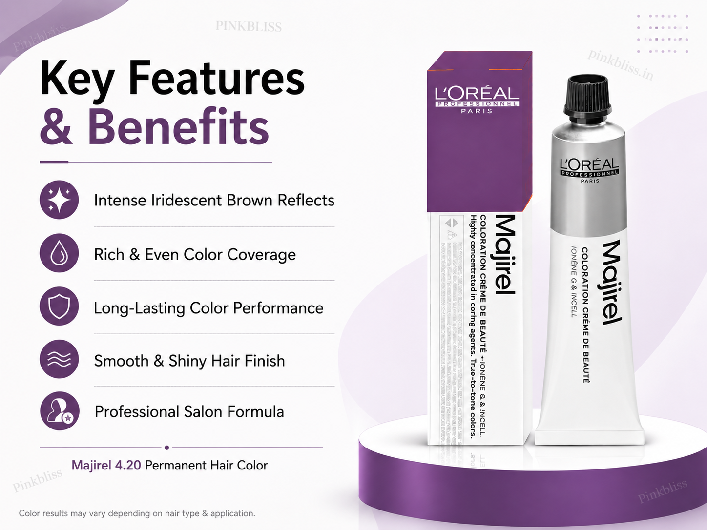 L’oreal Professionnel Majirel – 4.20 (Intense Iridescent Brown)