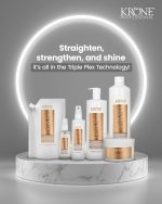 Krone Professional Shine Bond Straiten Shampoo 1000ml Mask 500ml & Serum 100ml (Sulphate-free)