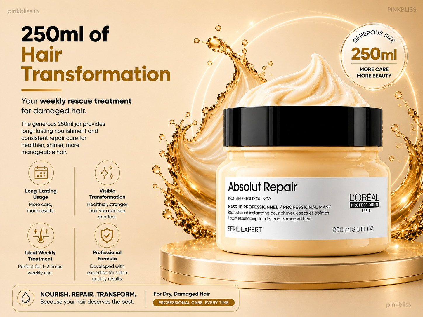 L’Oreal Professional Absolut Repair Hair Mask For Dry and Damaged Hair 1 (3)
