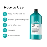 L'Oreal Professional Scalp Advanced Anti-Dandruff Dermo-Clarifier Shampoo 1.5L - Image 2