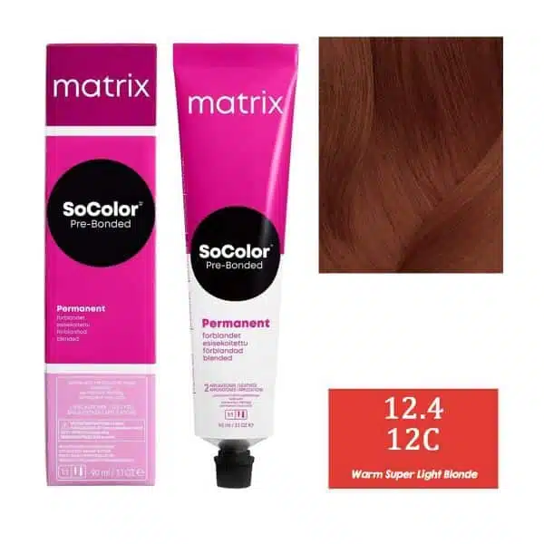Matrix SOCOLOR 12.4 12C (Warm Super Light blonde) - Image 1