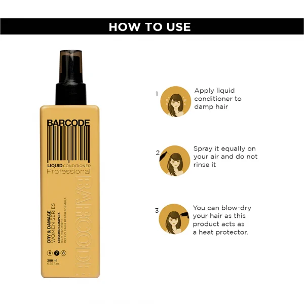 Barcode Professional LIQUID CONDITIONER Leave In For Dry Damage 200ml1