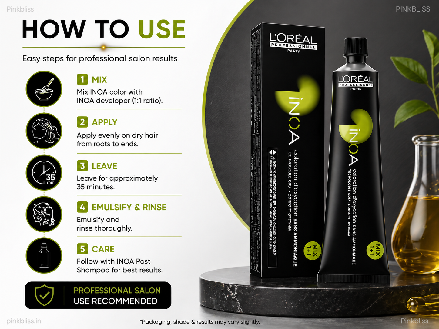L’oreal Professionnel Paris INOA Ammonia-free Permanent Hair Color – 4.26 (Iridescent Red Brown)
