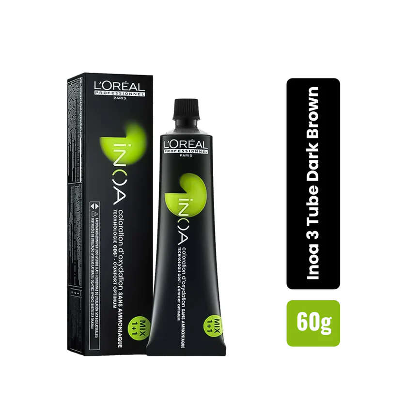 L'Oréal Professionnel INOA 3 Dark Brown ammonia free permanent hair color original product available on PinkBliss India