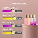 Bella Vita Luxury Woman Eau De Parfum Gift Set 4x20 ml for Women with Date, Senorita, Glam, Rose Perfume Floral, Fruity Long Lasting EDP Fragrance Scent - Image 6