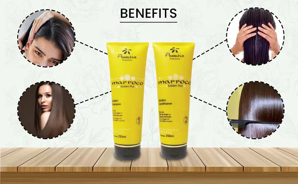 Floractive Profissional Marroco Golden Plus Shampoo and Conditioner 250ml Each1