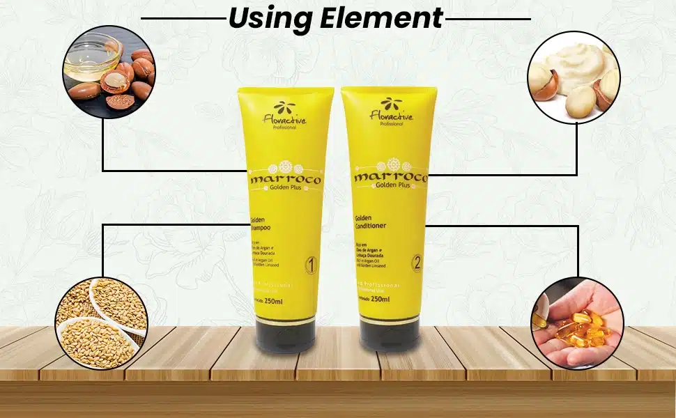 Floractive Profissional Marroco Golden Plus Shampoo and Conditioner 250ml Each2